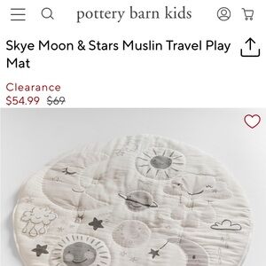 Pottery Barn Kids Skye Moon & Stars Muslin Travel Play Mat